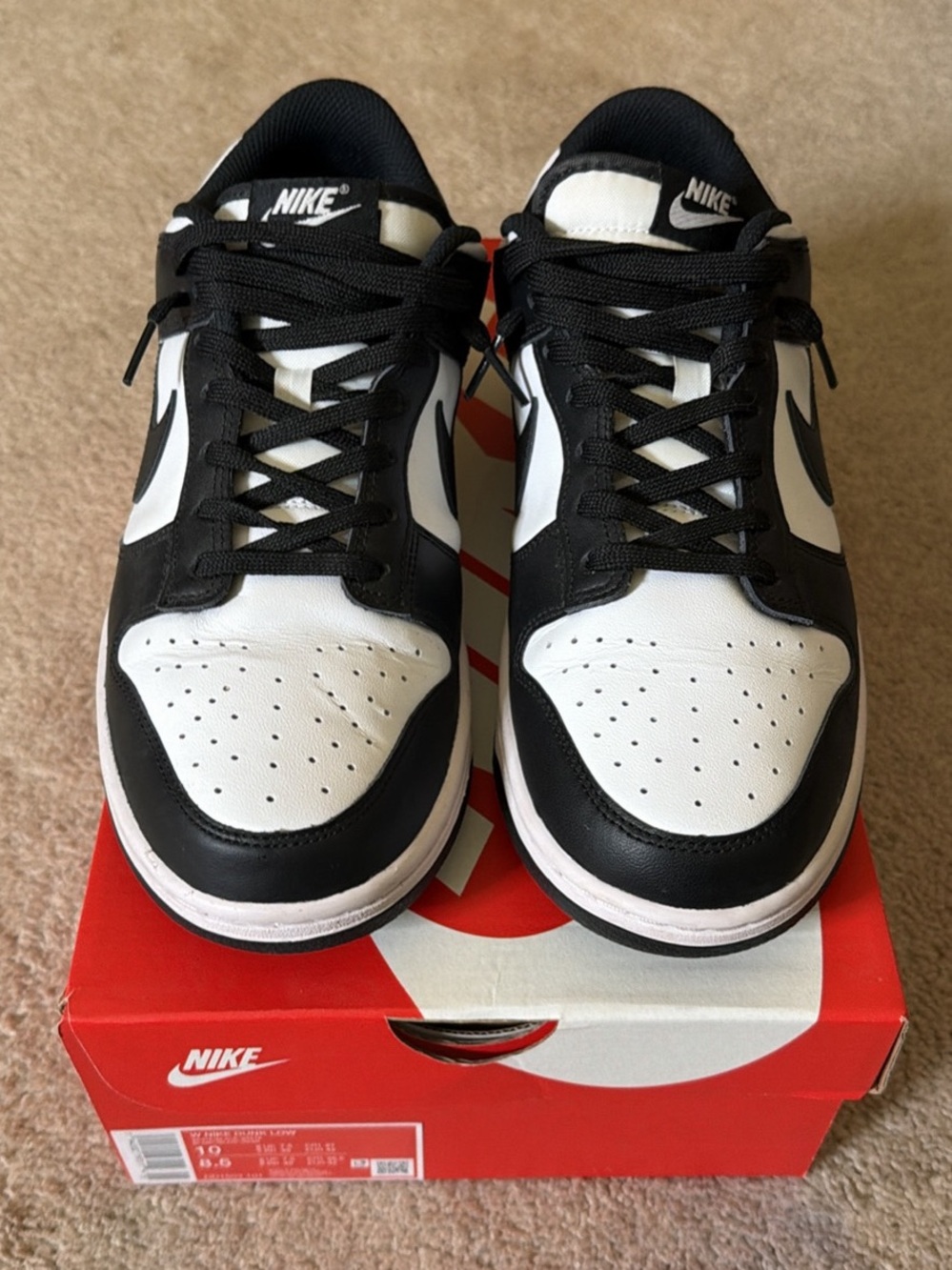 Nike Dunk Low Panda sz 10 sneakers - Picture 2 of 5